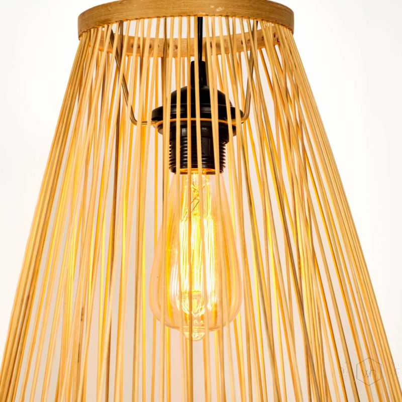 Trumpet Bamboo Pendant Lamp Closeup