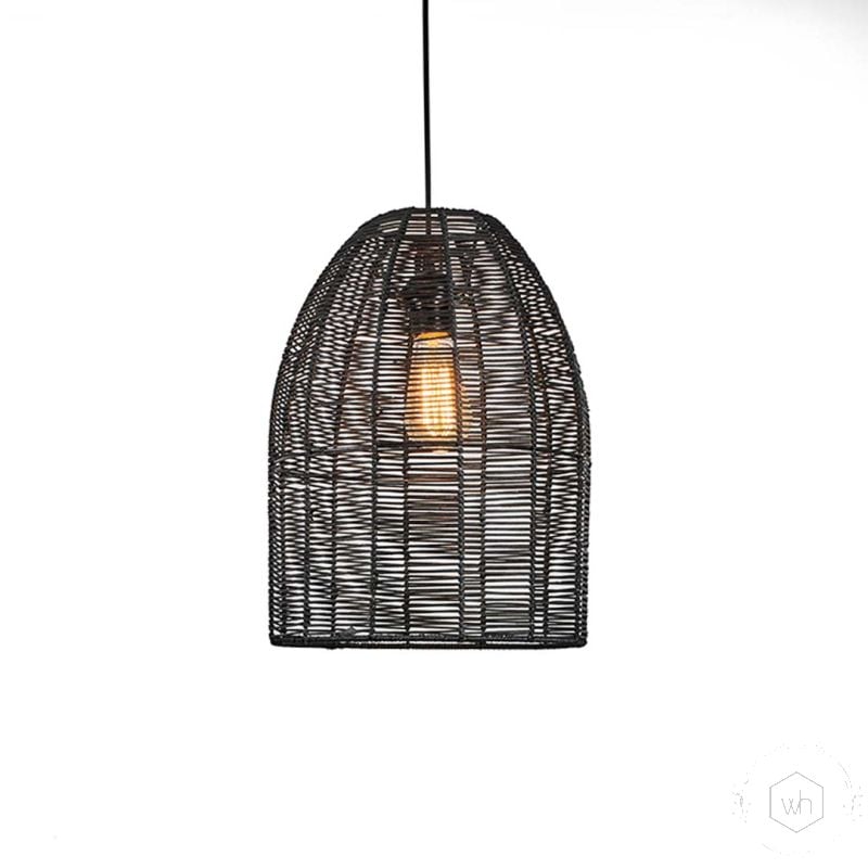 Sawan Bamboo Pendant Light Black Light On White Background