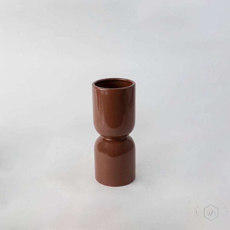 Elico Vase - Brown White Background