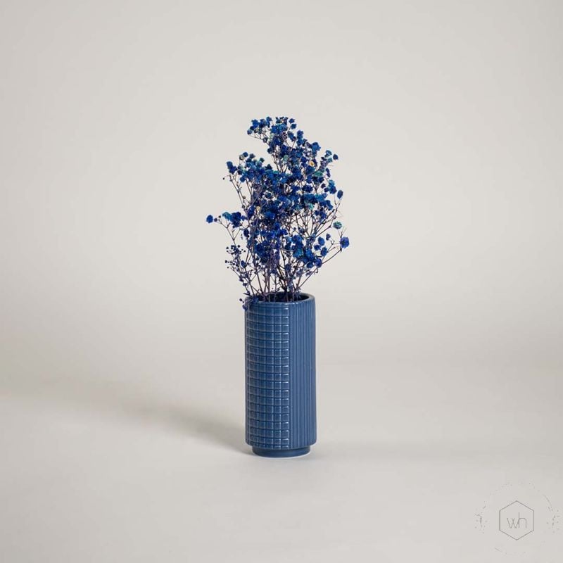 Nuru Ceramic Flower Vase Blue Lifestyle