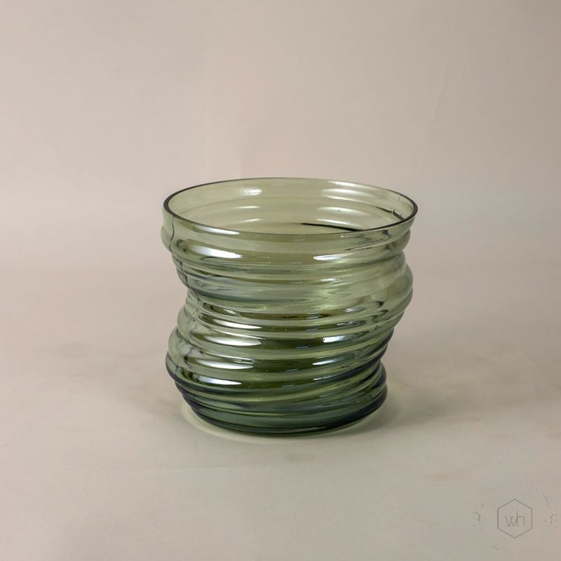 Camozzo Tall Modern Emerald Green Glass Vase White Background 1