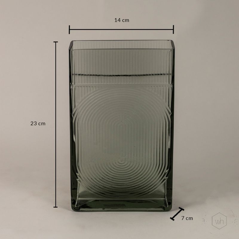 Ribbed Glass Vase Small Dimensions
