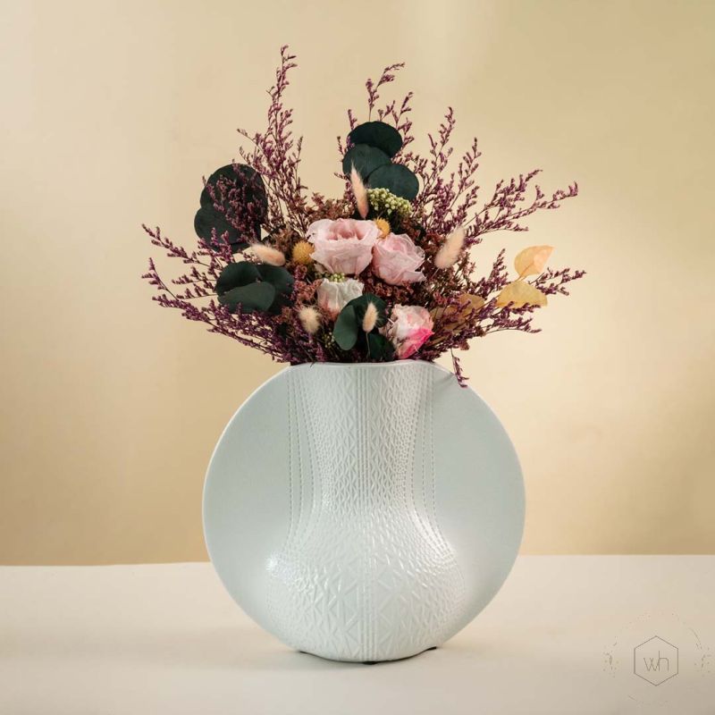 Nefer White Ceramic Vase Lifestyle