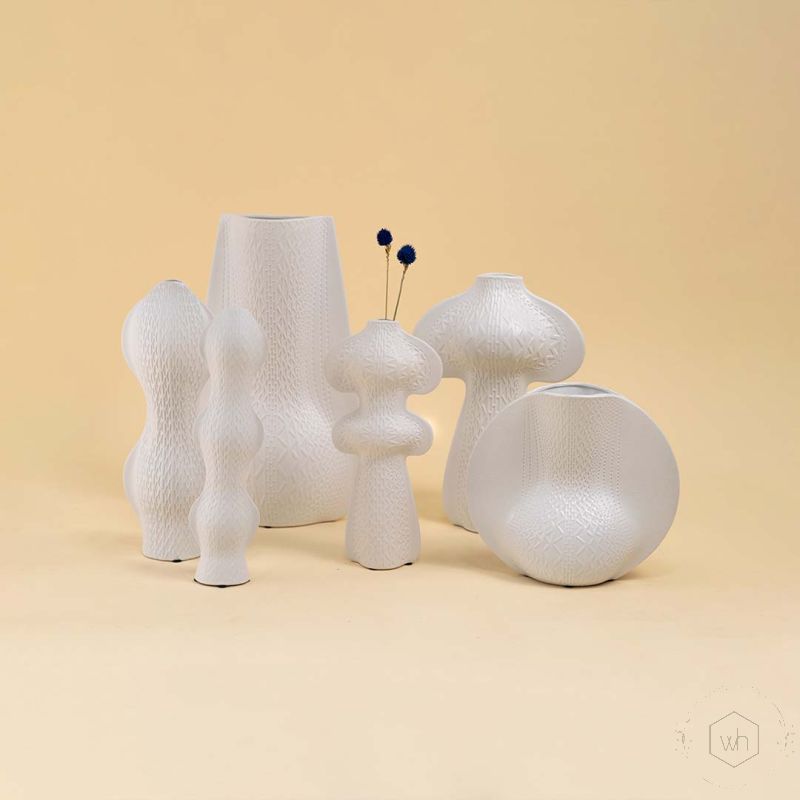 Nefer White Ceramic Vase Lifestyle 1