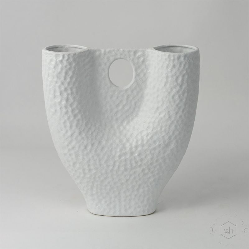 Overlay White Ceramic Vase White Background