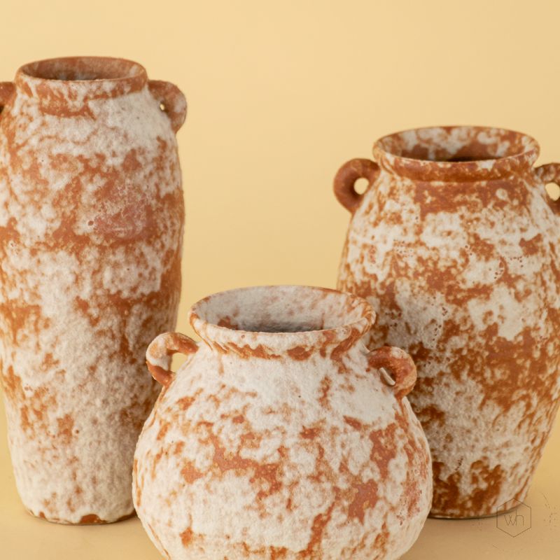 Turkish Terracotta Vase Cylinder Shape Closeup 2