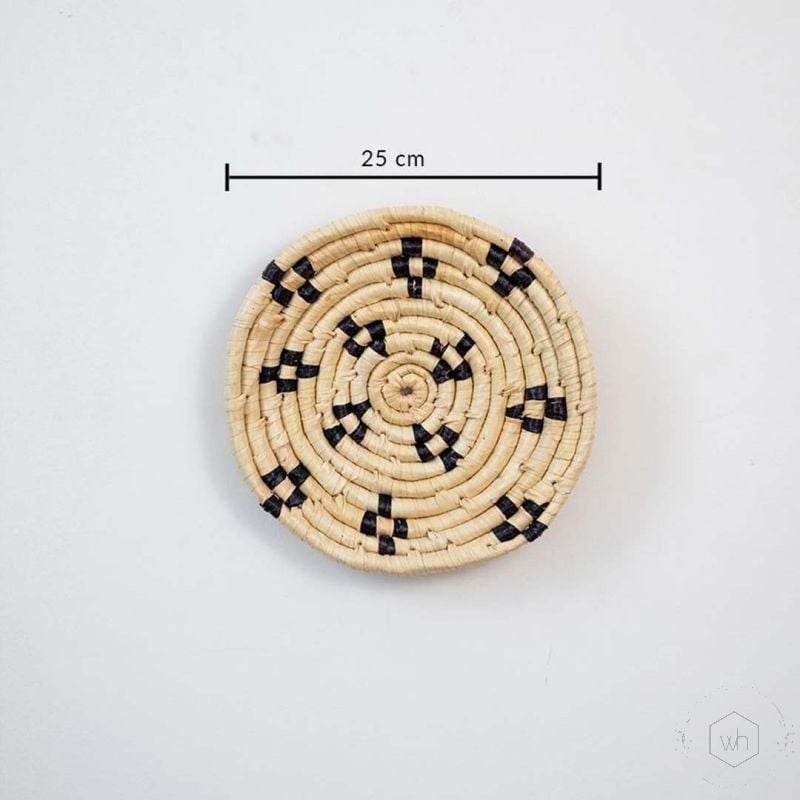 Exotic Bliss Handwoven Sabai Grass Hanging Wall Basket Small Beige Dimensions