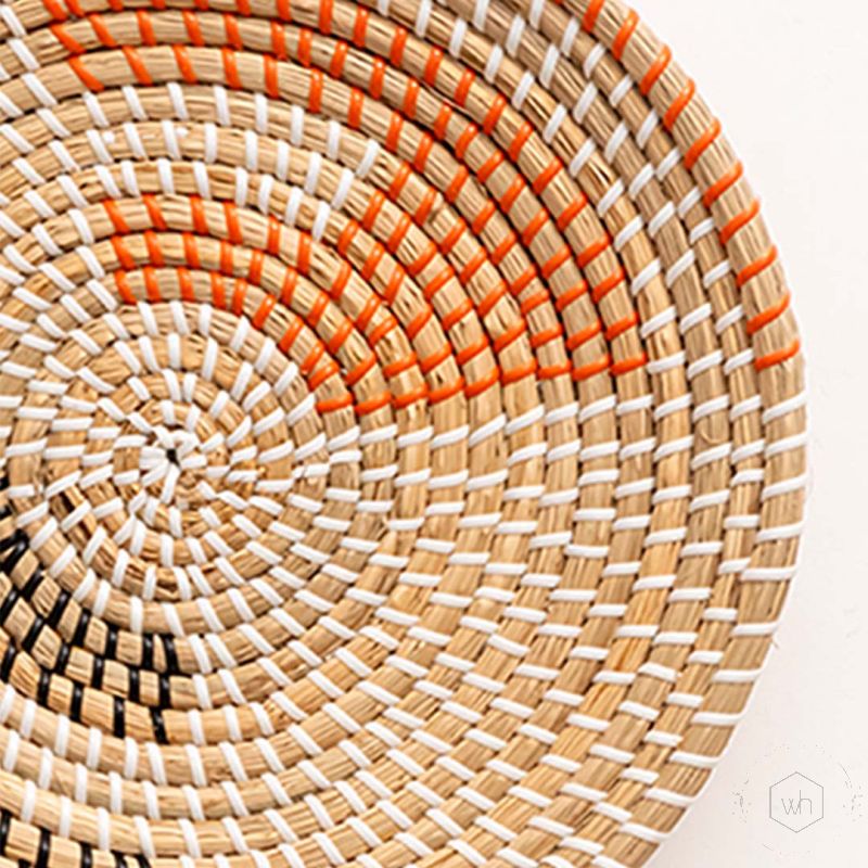Renzo Handwoven Sabai Grass Wall Hanging Basket Large Closeup