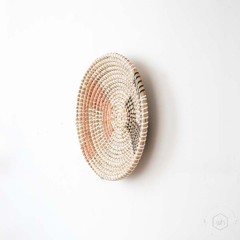 Yesenia Handwoven Sabai Grass Hanging Wall Basket White Back Side