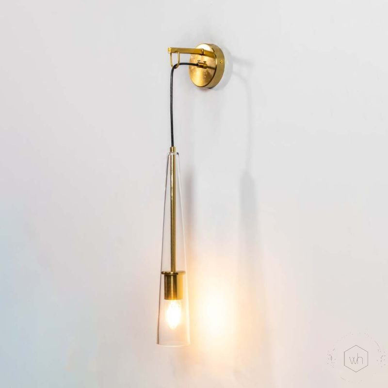 Modern Crystal Glass Baseball Bat Sconce Lamp Light On White Background