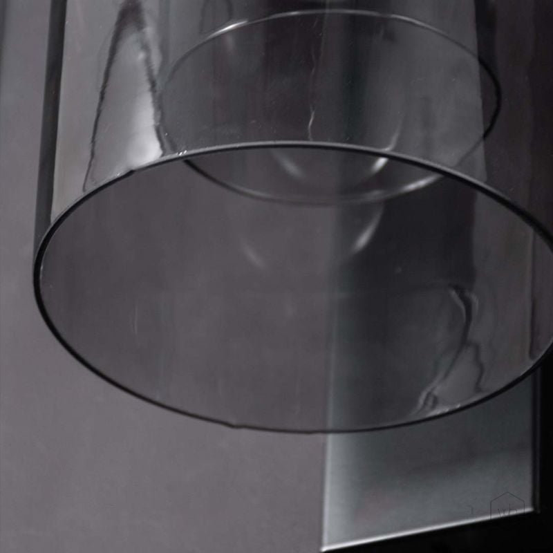European Style Black Double Glass Illumination Wall Sconce Closeup