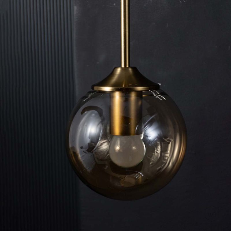 Retro Style Glass Ball Metal Wall Light Closeup