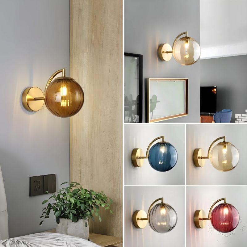 Modern Globe Brass Wall Light GoldLifestyle 1