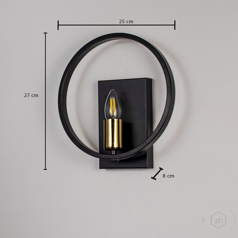 Contemporary Ring Design Wall Light Dimensions