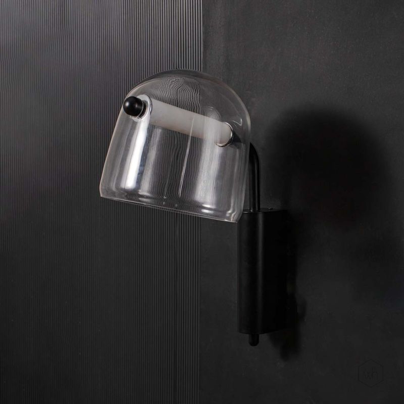 Mona Wall Light Clear Light Off Black Background
