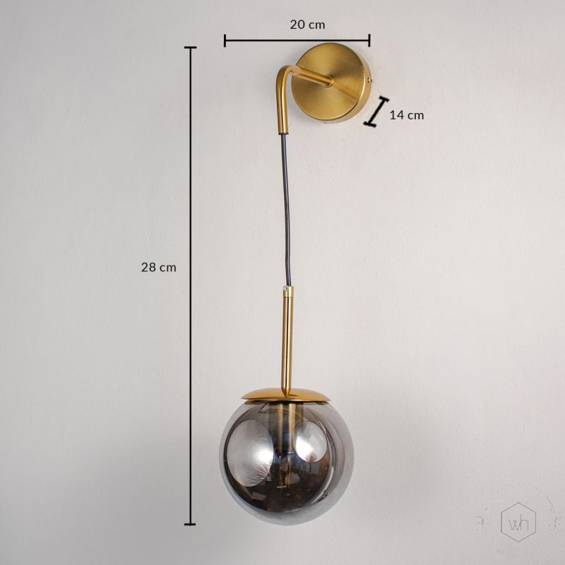 Avior Glass Wall Light Round Dimensions
