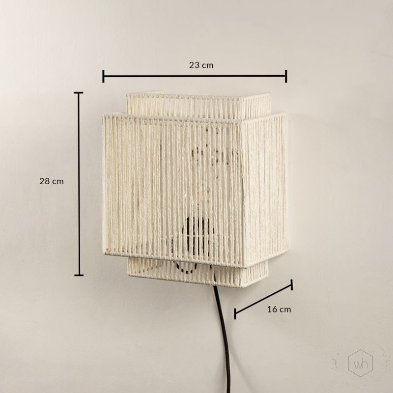 Ren Woven Wall Light White Dimension