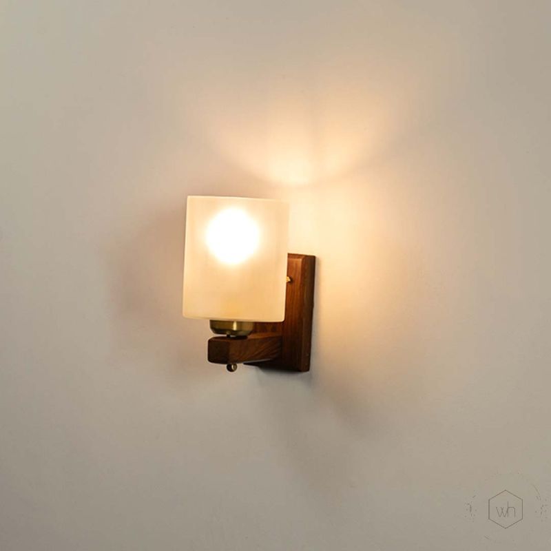 Polo Wooden Single Wall Lamp Sconce Light On White Background