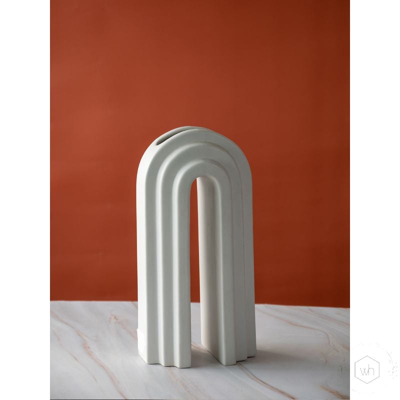 Adley Vase - Light Grey White Background