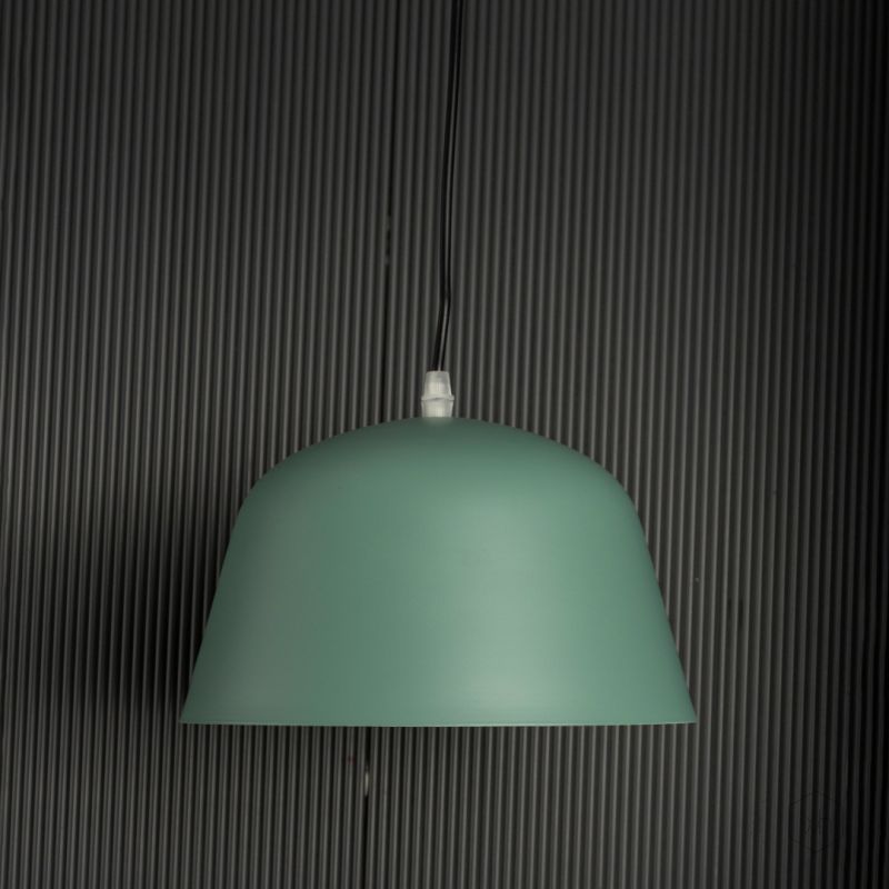 Ambit Muuto Pendant Lamp - Green Light Off Black Background