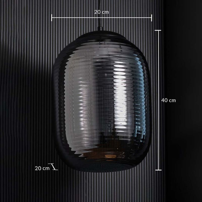 American Style Water Ripple Glass Hanging Light Dimensions
