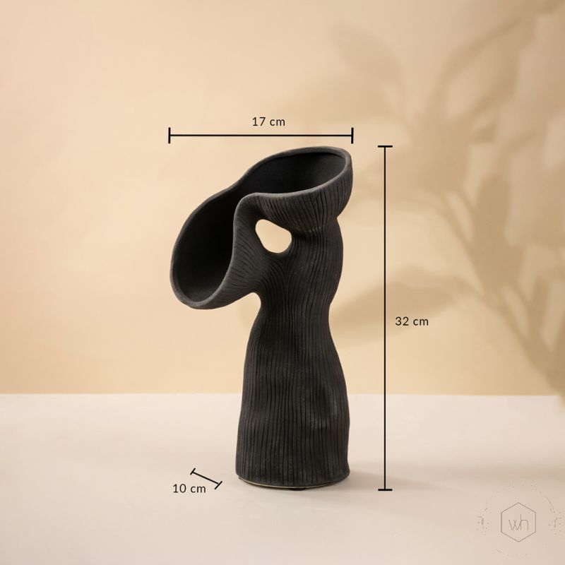 Atavistic Black Ceramic Vase Dimensions