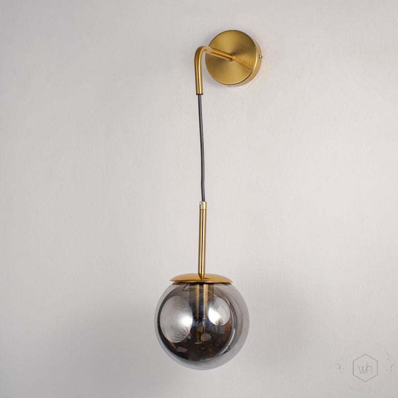 Avior Glass Wall Light - Round Light Off White Background