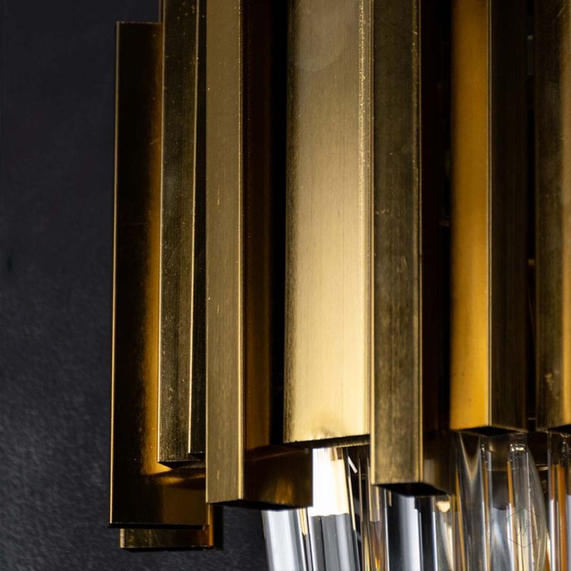 Cascade Gold Crystal Glass Wall Light Closeup