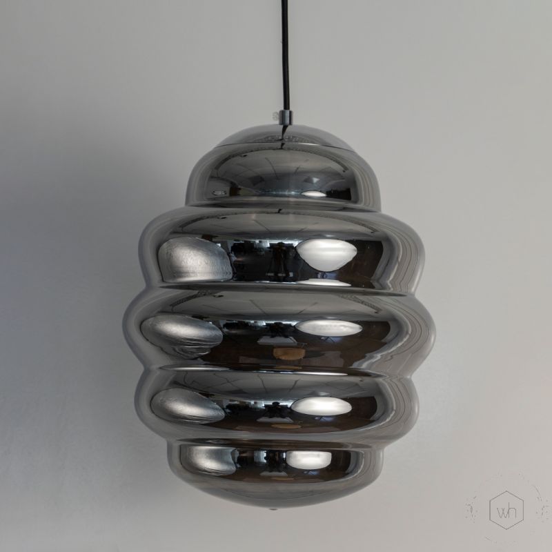 Cognac Smoky Glass Pendant Lamp Closeup