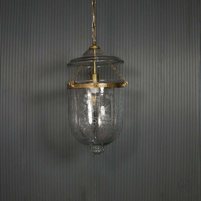 Coleton Bell Pendant Light Light Off Black Background