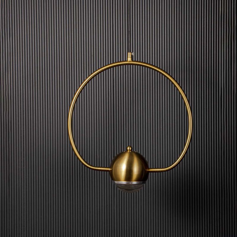 Creative Bar Art Single Head Pendant Lamp - Globe Light Off Black Background