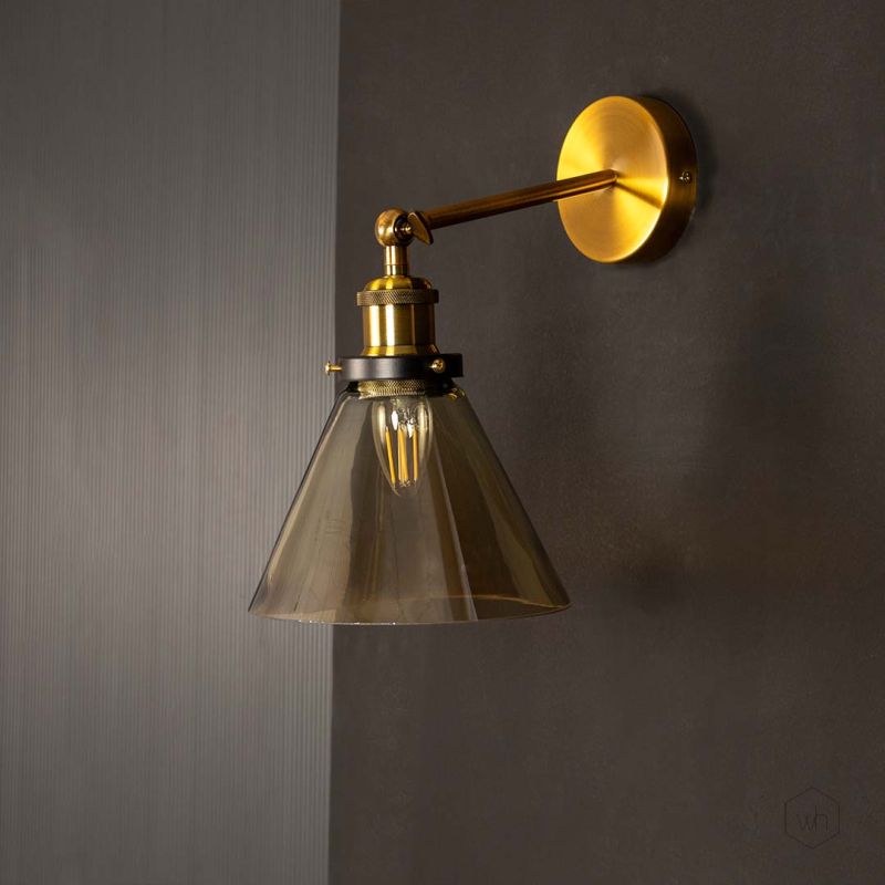 Dar Ray Single Wall Sconce Light Off Black Background