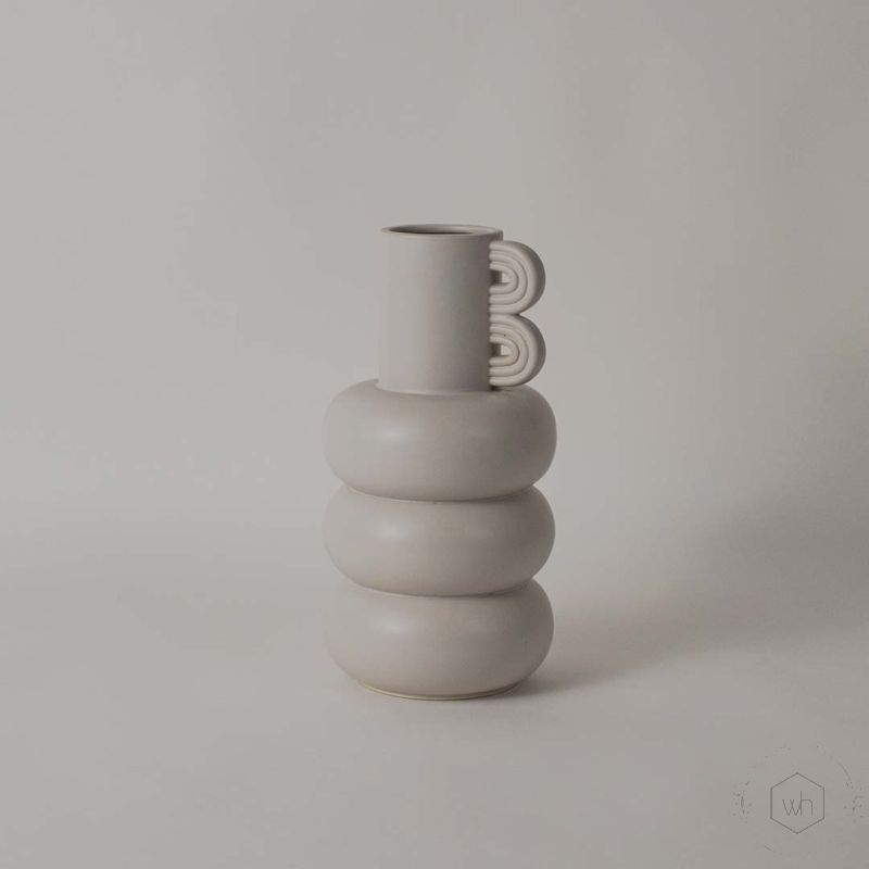 Deniz Deco Vase - Grey White Background