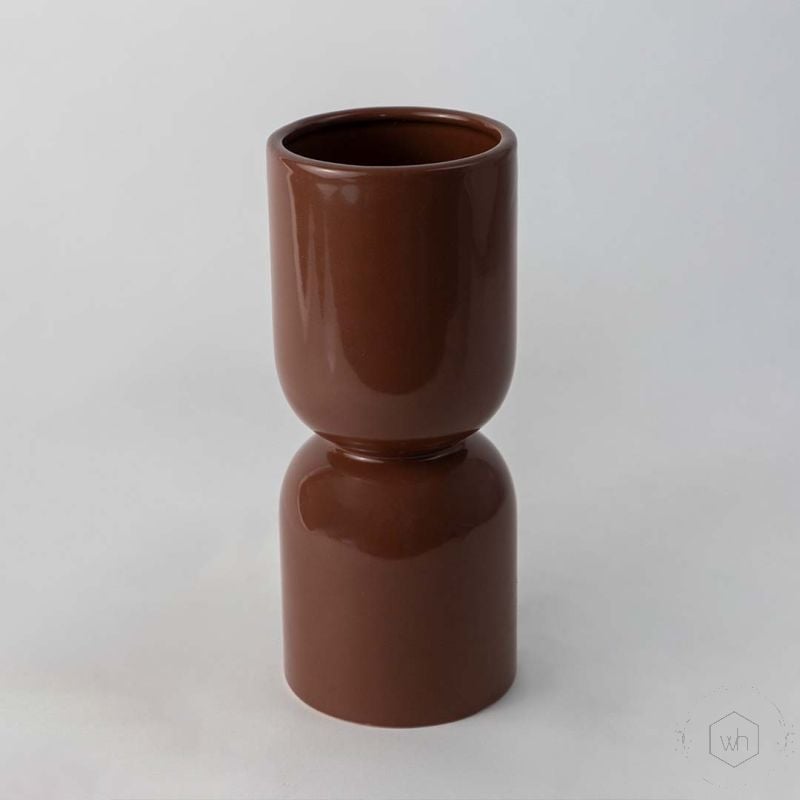 Elico Vase - Brown White Background