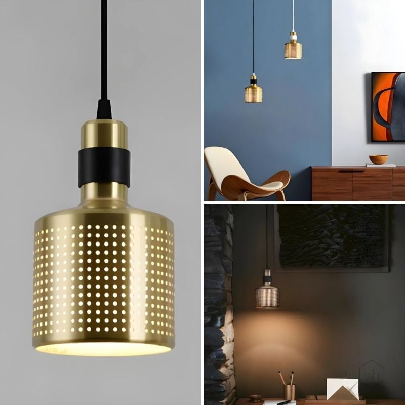Gleam Lite Gold Metal Hanging Pendant Light Lifestyle