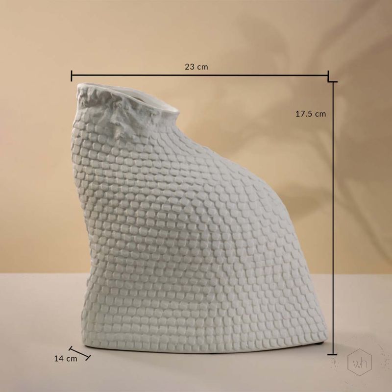 Nordic White Ceramic Vase Art Decor - Large Dimensions