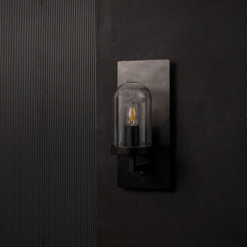 Loft Industrial Wall Light - Black Light Off Black Background