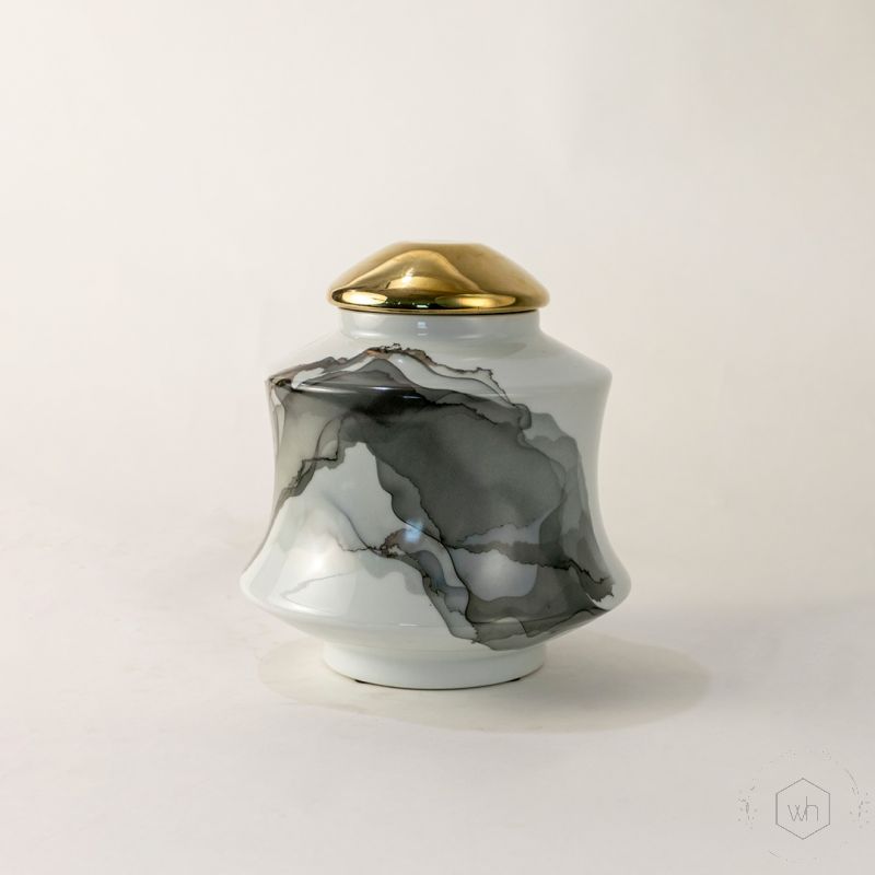 Lucet Decorative Ceramic Temple & Ginger Jar - Medium Side Angle