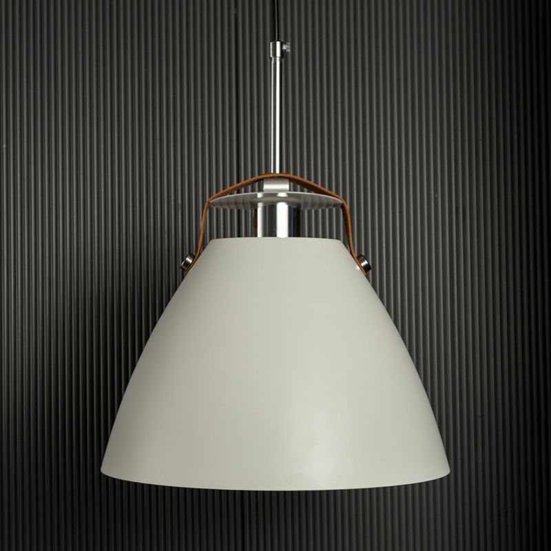Minimal Nordic Pendant Light - White Light Off Black Background