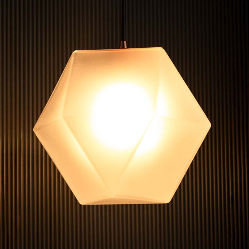 Modern Diamond Crystal Glass Pendant Lamp Light On Black Background