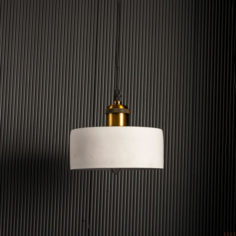 Mono White Pendant Light Light Off Black Background