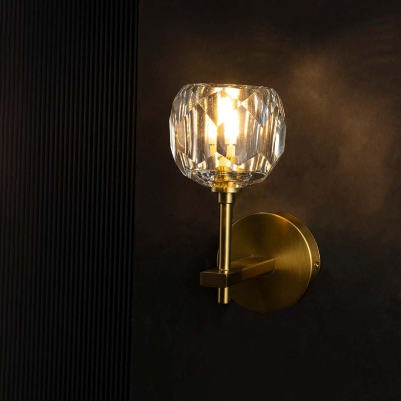 Nakia Creative Crystal Wall Sconce Light On Black Background
