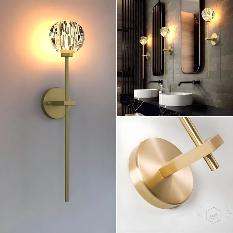 Nordic Post Modern Gold Glass & Metal Wall Lamp Lifestyle