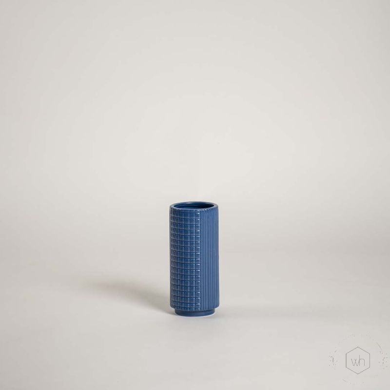 Nuru Ceramic Flower Vase - Blue White Background