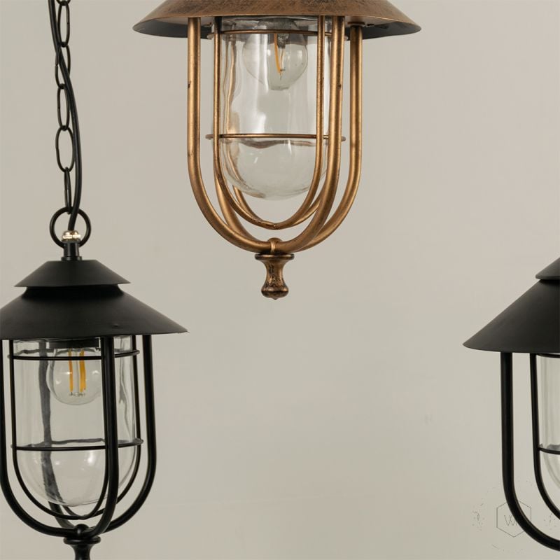 Lima Outdoor Hanging Light Gold Large Grouped 1