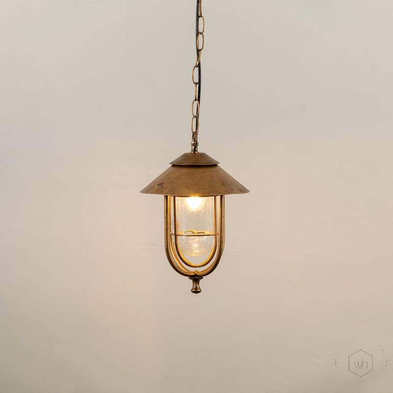 Lima Outdoor Hanging Light Gold Large light on white background