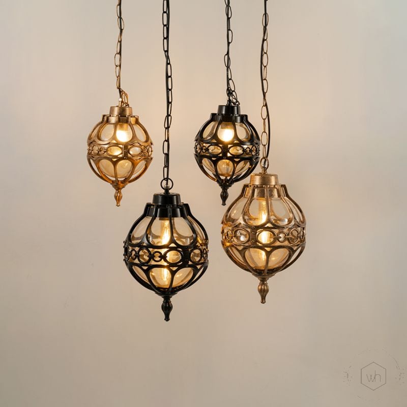 Seraphina Outdoor Hanging Light Bronze Grouped