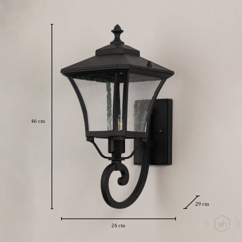 Chamber Upward Outdoor Wall Light Black dimensions