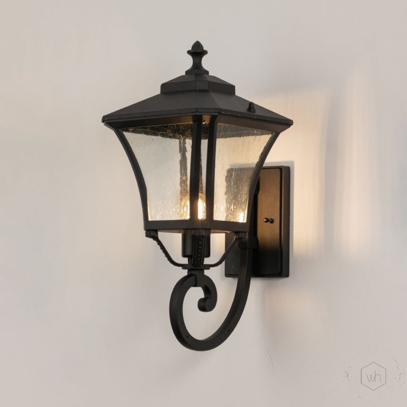 Chamber Upward Outdoor Wall Light Black light on white background