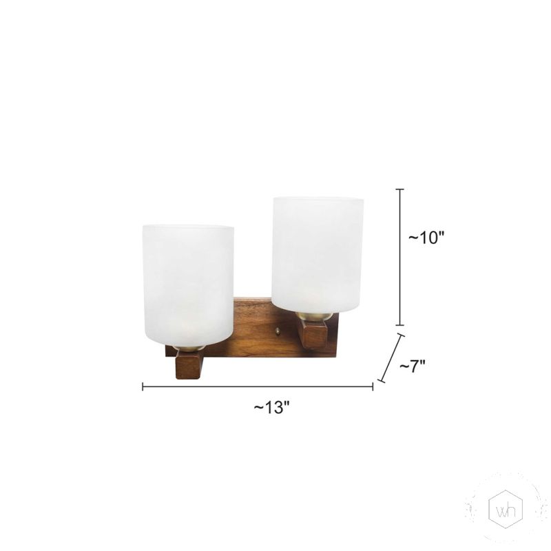Polo Wooden Double Wall Lamp Sconce Dimensions